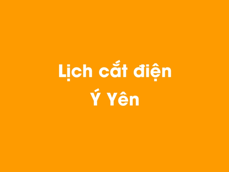 Lịch cúp điện Ý Yên hôm nay 21/11/2024