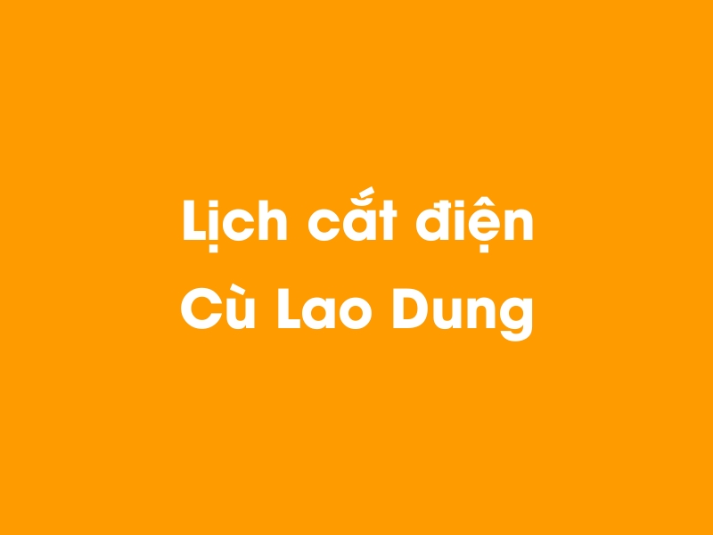 Lịch cúp điện Cù Lao Dung hôm nay 18/05/2024