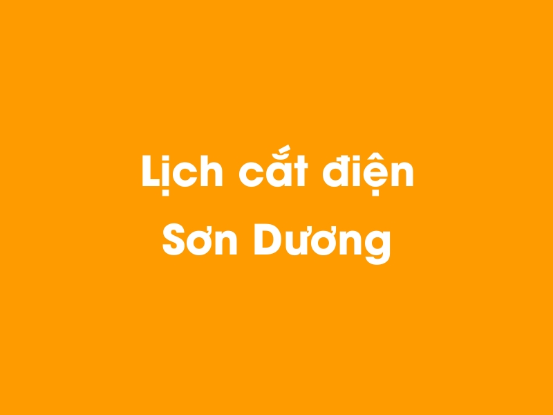 Lịch cúp điện Sơn Dương hôm nay 21/11/2024